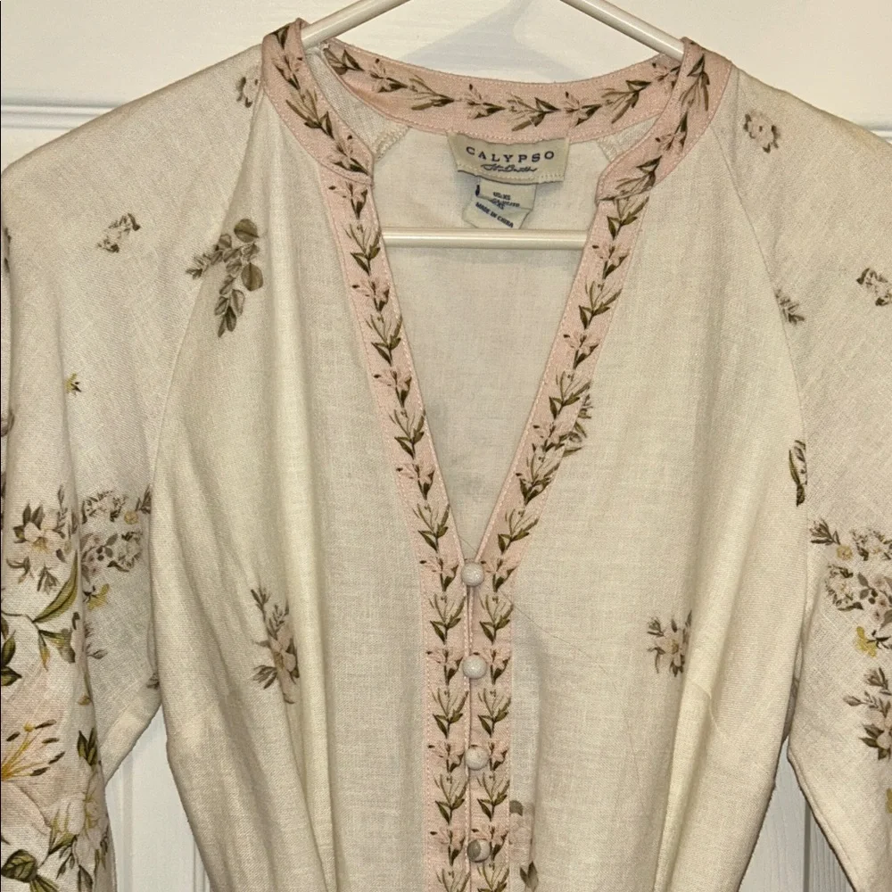 NWOT Calypso St Barth Gorgeous Linen Blend Balloon Sleeve Dress - Picture 5 of 16